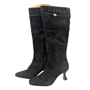 Sam Edelman Lyla Knee High Boots Side Zip Women's Black Size US7M EU37